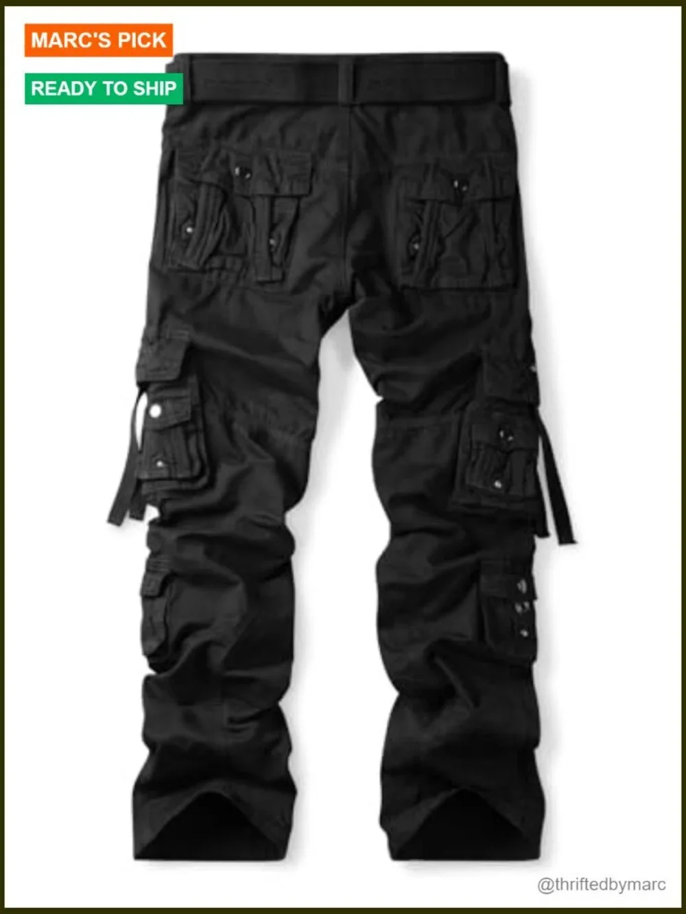 Men's Cotton Cargo Pants with Multiple Pockets Relaxed Fit Straight Leg Work